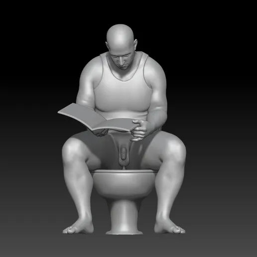 SW9221 Man Reading on Toilet