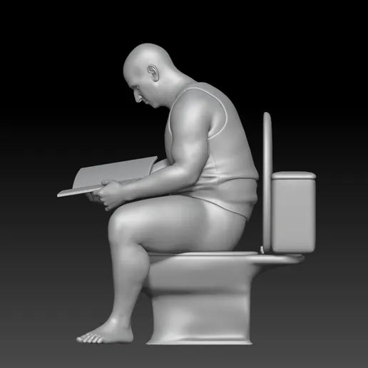 SW9221 Man Reading on Toilet