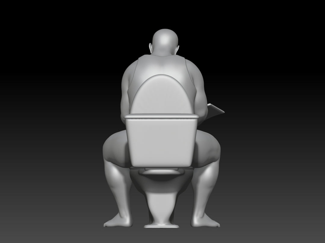 SW9221 Man Reading on Toilet