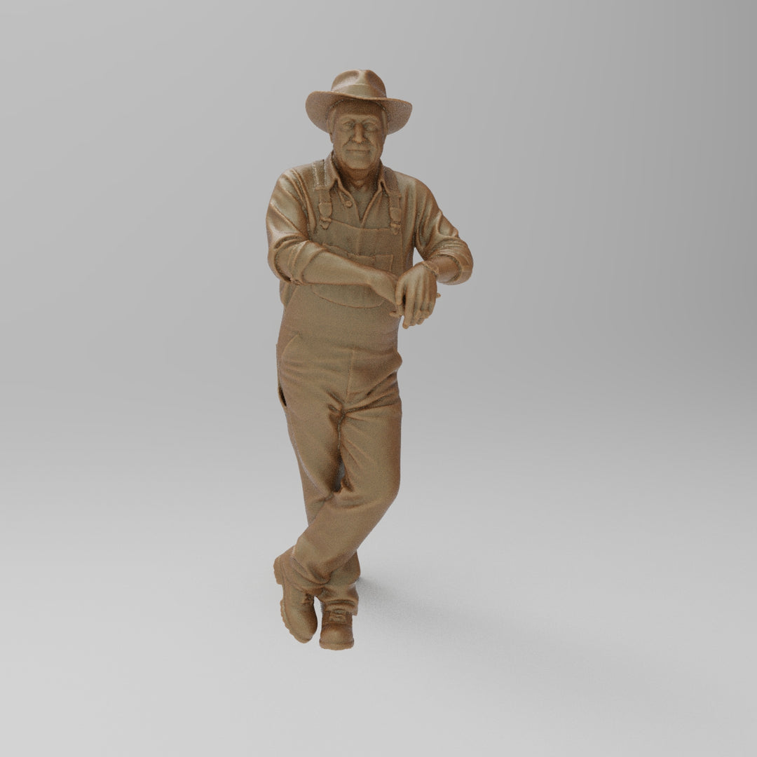 SW8012 Farmer in Overalls leaning on Gate