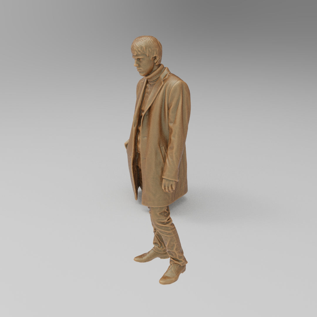 SW003 Male Wearing Long Winter Coat