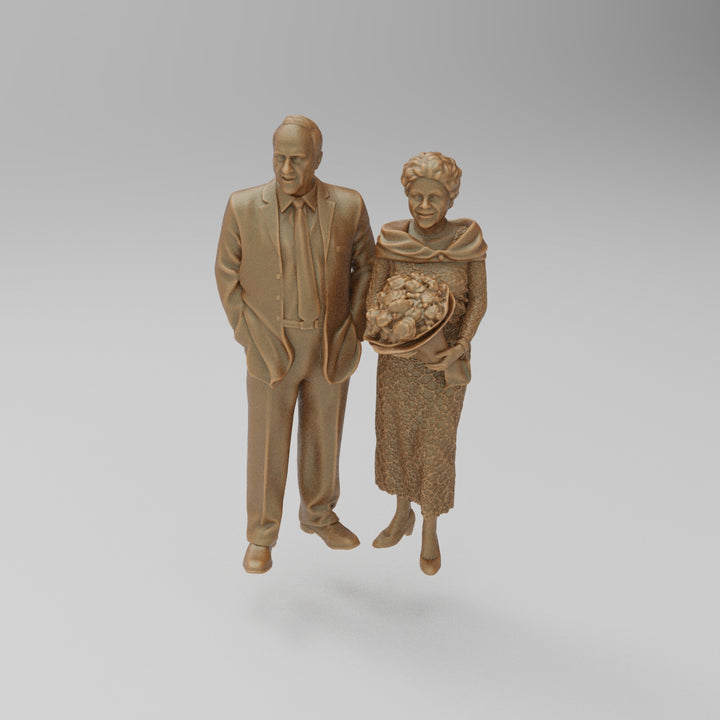 SW012 Older Couple with flowers