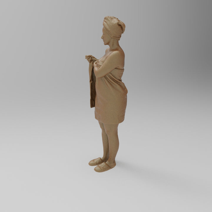 SW1141 Girl in Bathrobe and Towl on Hair