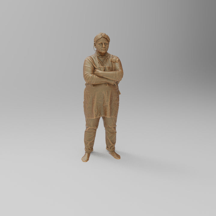 SW1137 Lady Carrying hammer wearing Apron