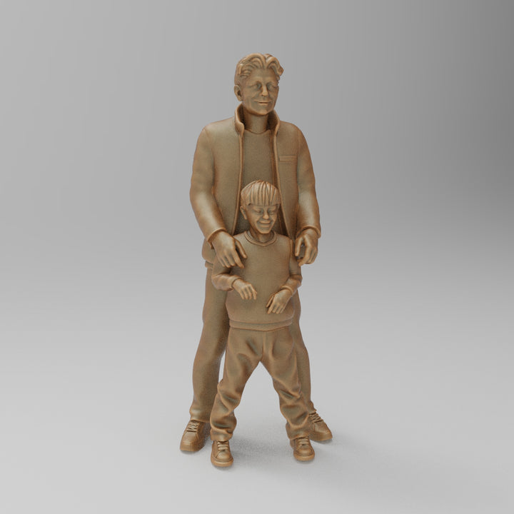 SW881 Father with Son Standing in front