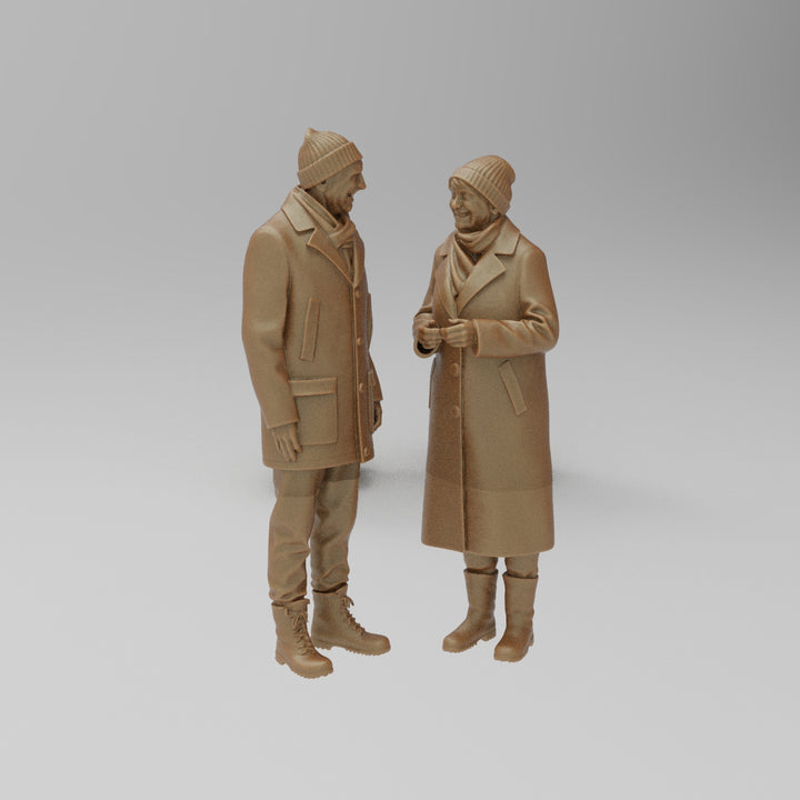 SW8064 2 Pensioners in winter coats