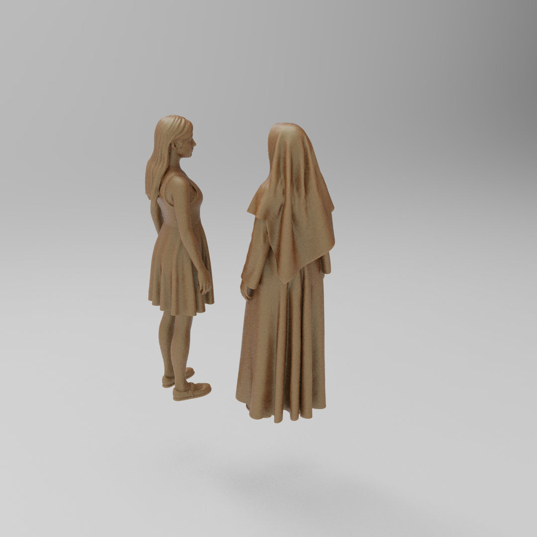 SW8056 Nun Talking to Young Girl