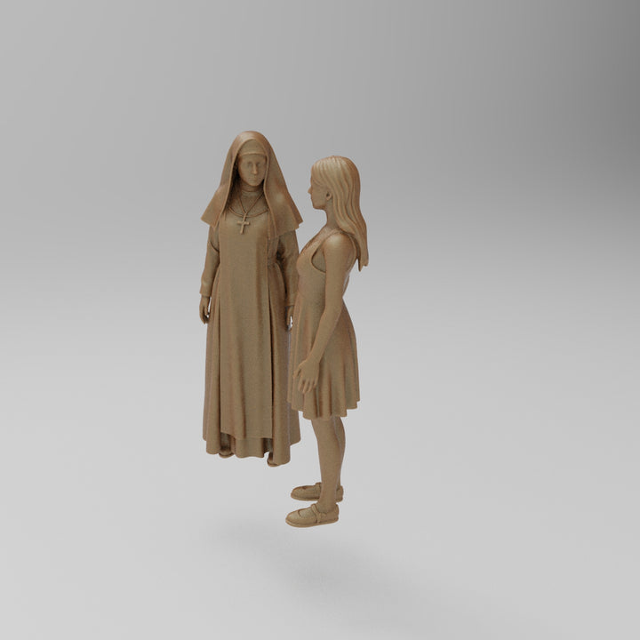 SW8056 Nun Talking to Young Girl