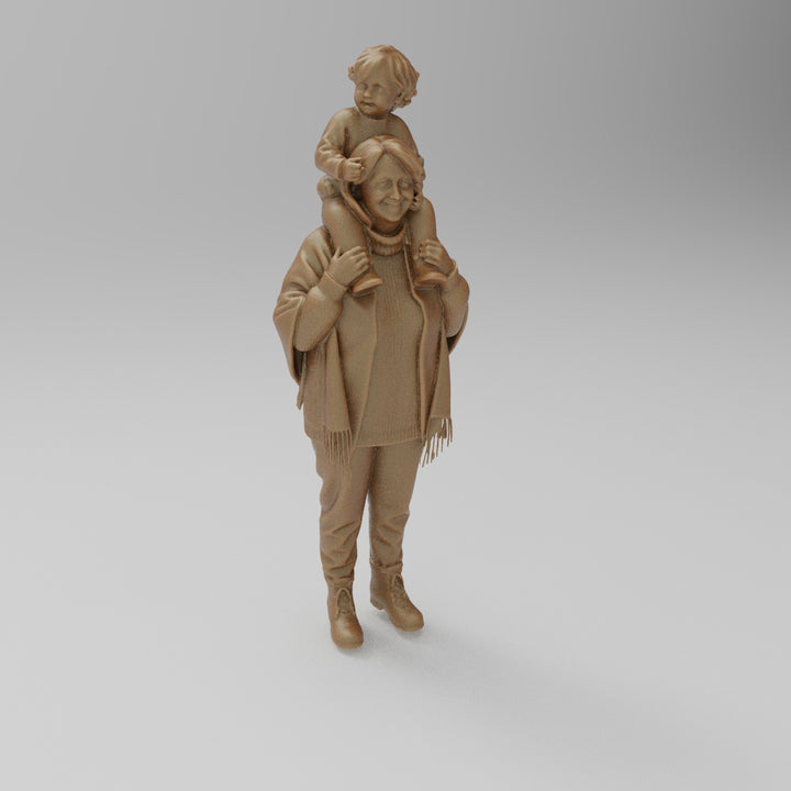 SW8183 Grandma with Child on Shoulders