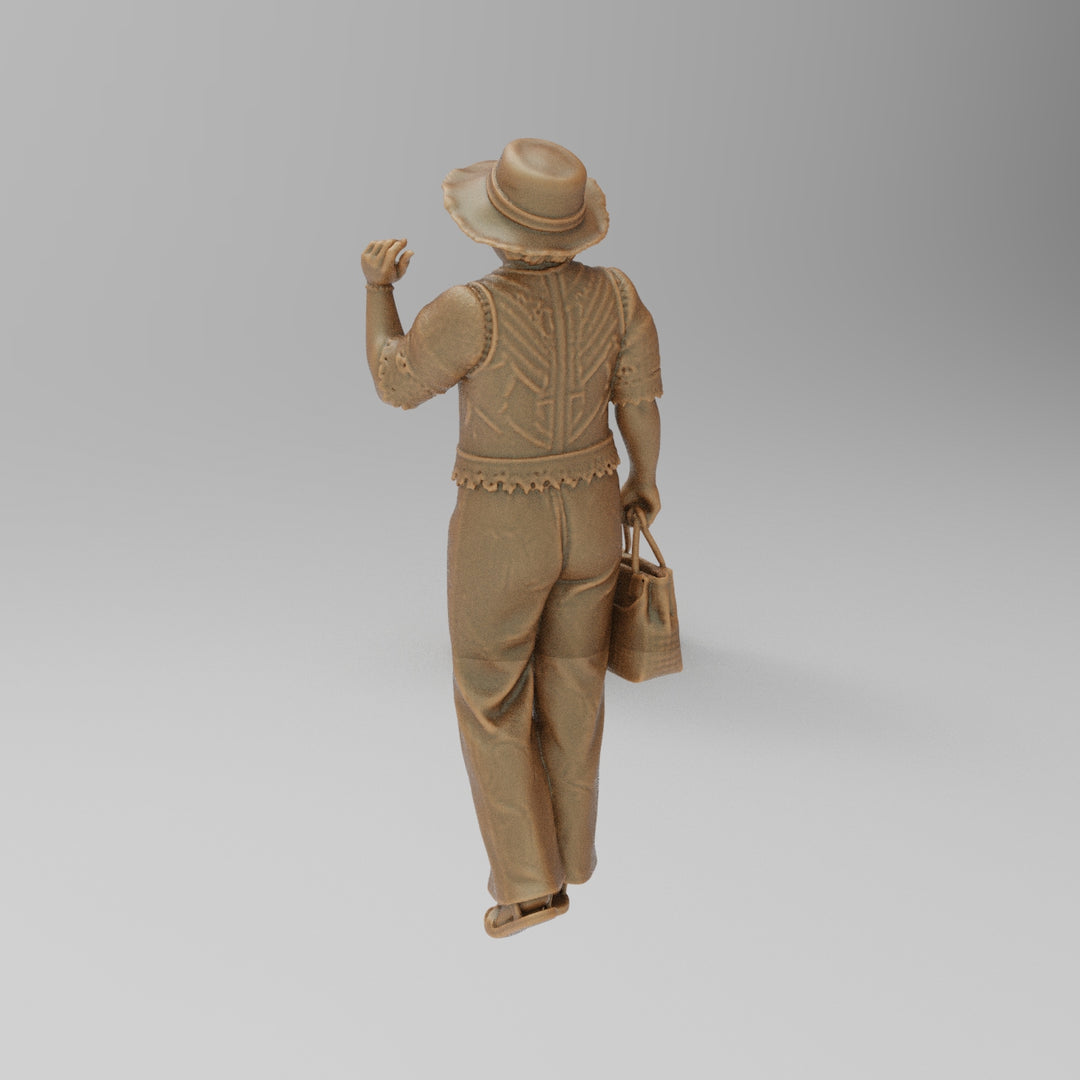 SW8187 Lady in Summer Clothes and Hat