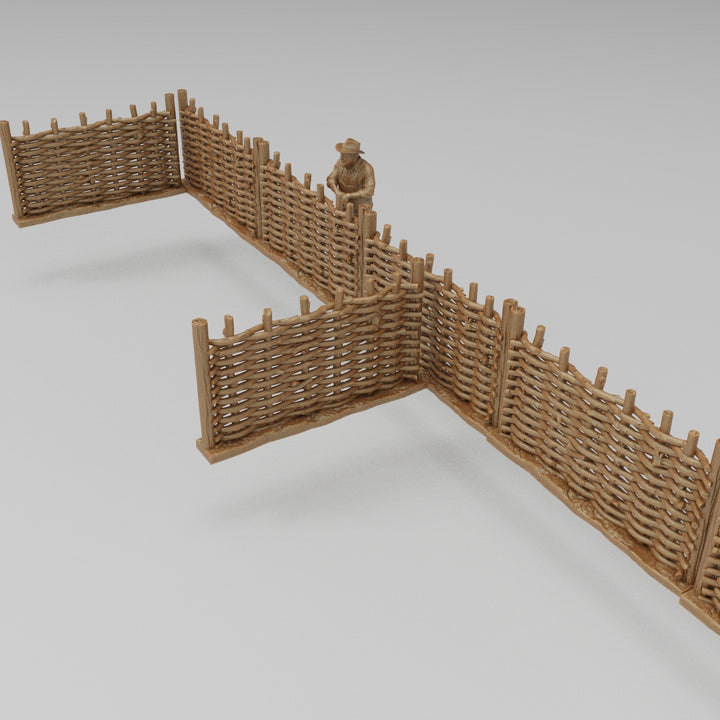 SW8241 Wicker Fence Panels (With Base) and Farmer