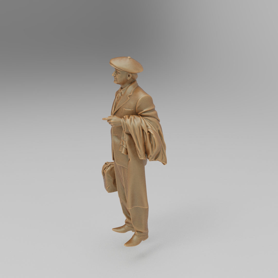 SW3005 Male in Flatcap with Luggage