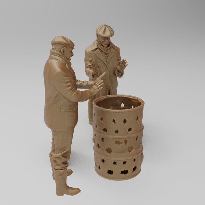 SW9023 2 WorkMen Warming themselves