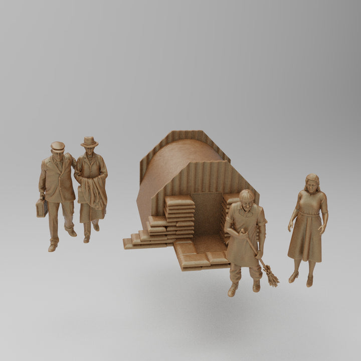 SW1940 WW2 Anderson Shelter and Figures