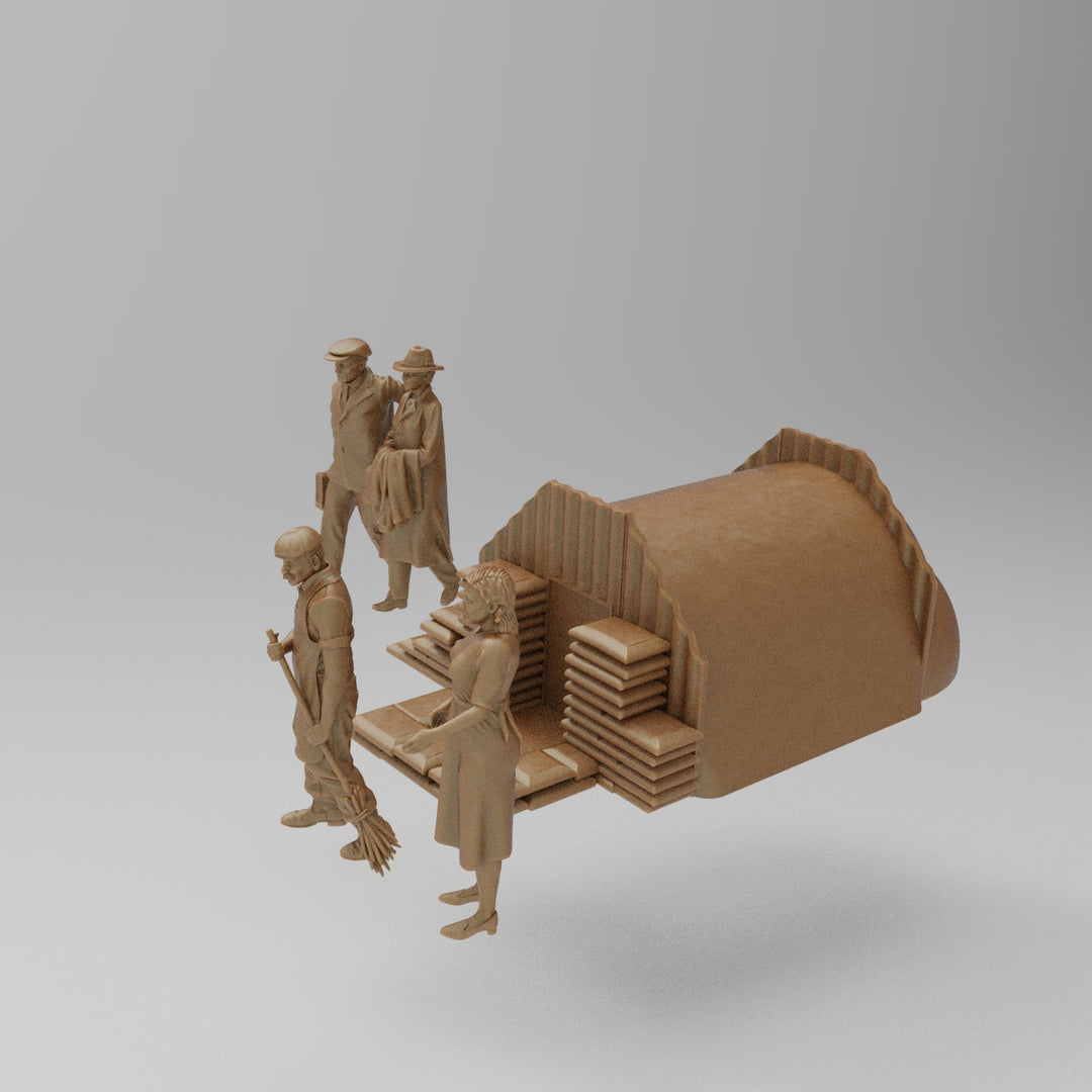 SW1940 WW2 Anderson Shelter and Figures