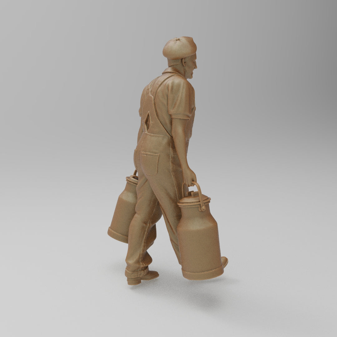 SW3054 Farmer with milk Churns