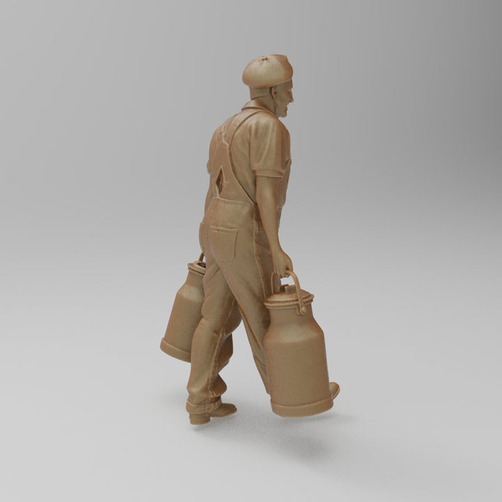 SW3054 Farmer with milk Churns