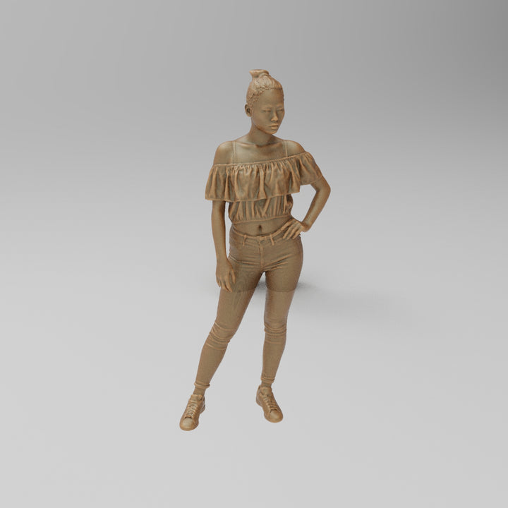 SW451 Asian Female With Frilly Top