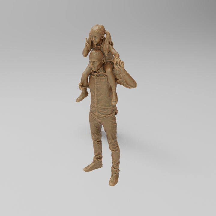 SW001 Dad with Daughter on Shoulders