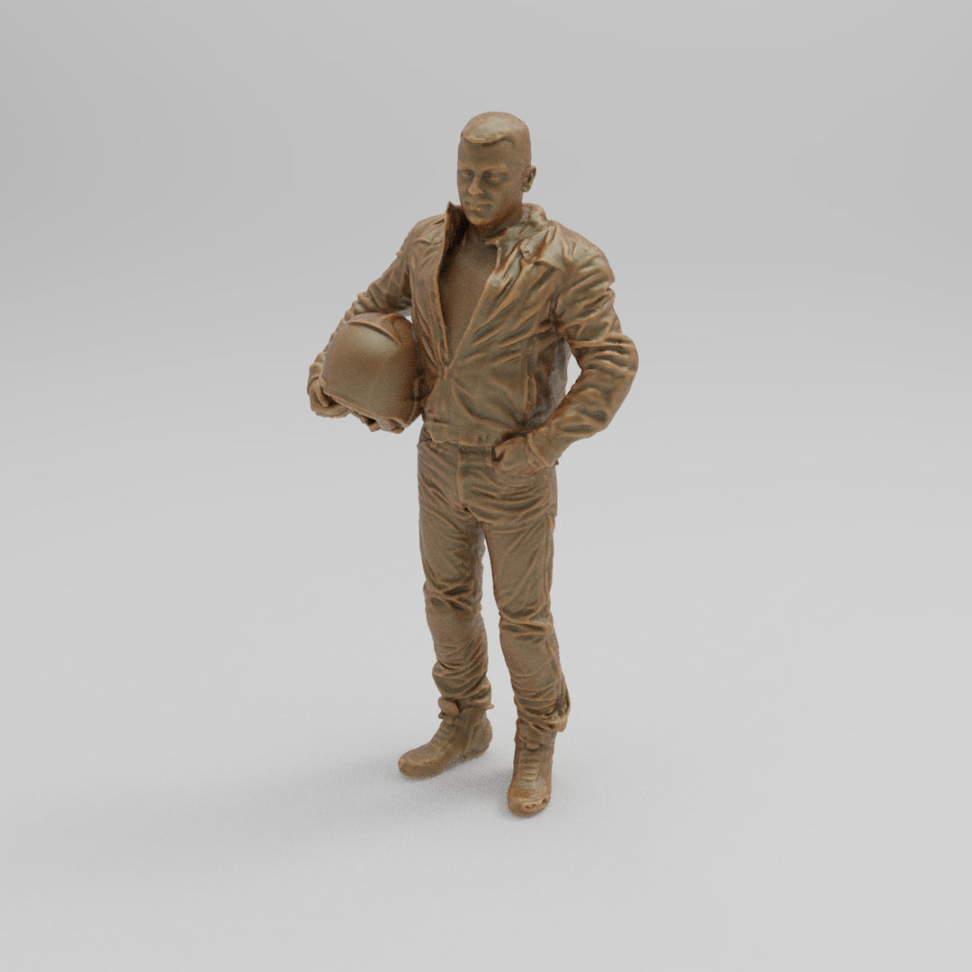 SW036 Young Motorcyclist in Leathers