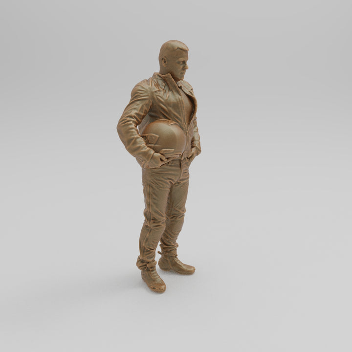 SW036 Young Motorcyclist in Leathers