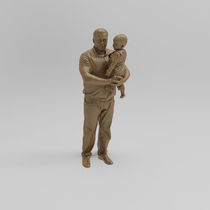 SW085 Young Dad with Child in Arms
