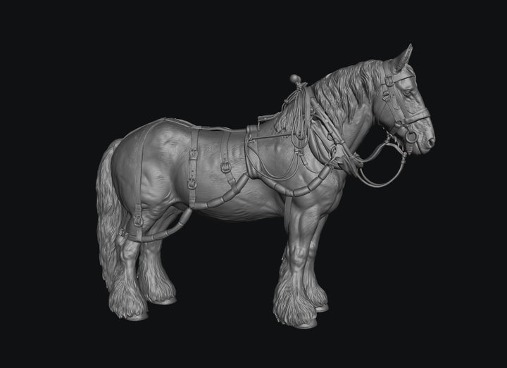 SWF004 Shire Horse A with Canal Boat Pulling Harness