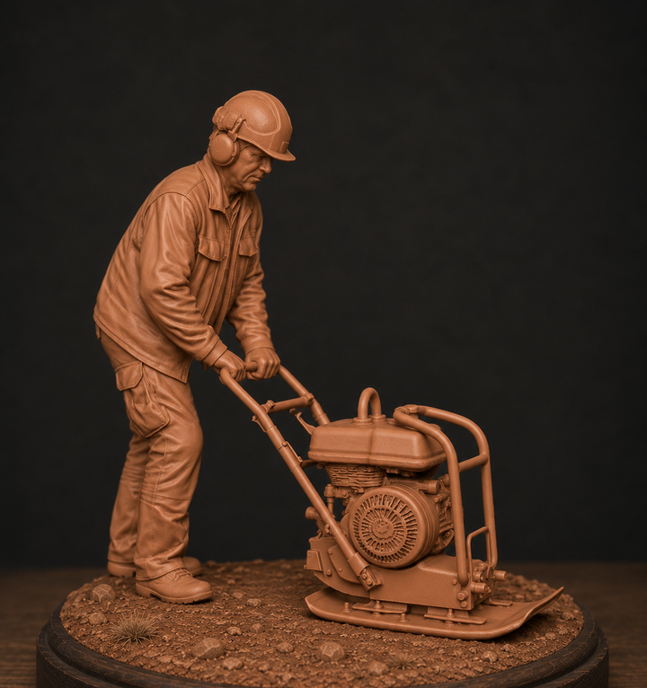 SW9305 Modern Road Workers - 12 With Compactor Plate