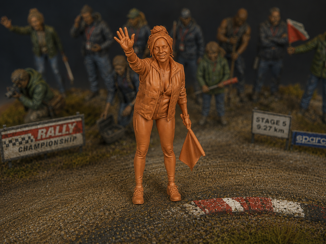 WOSC012 - Trackside Rally Crew - The Energetic Volunteer (Female)