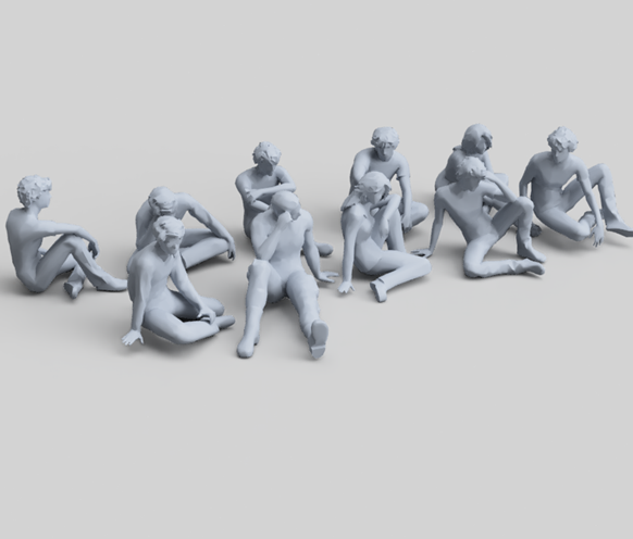 SW032 Sitting Figure Pack 3