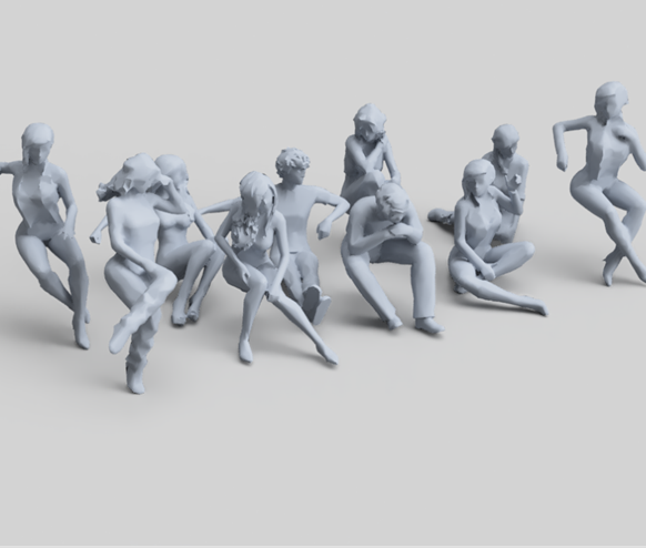 SW035 Sitting Figure Pack 6