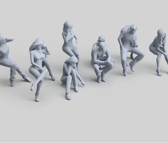 SW036 Sitting Figure Pack 7