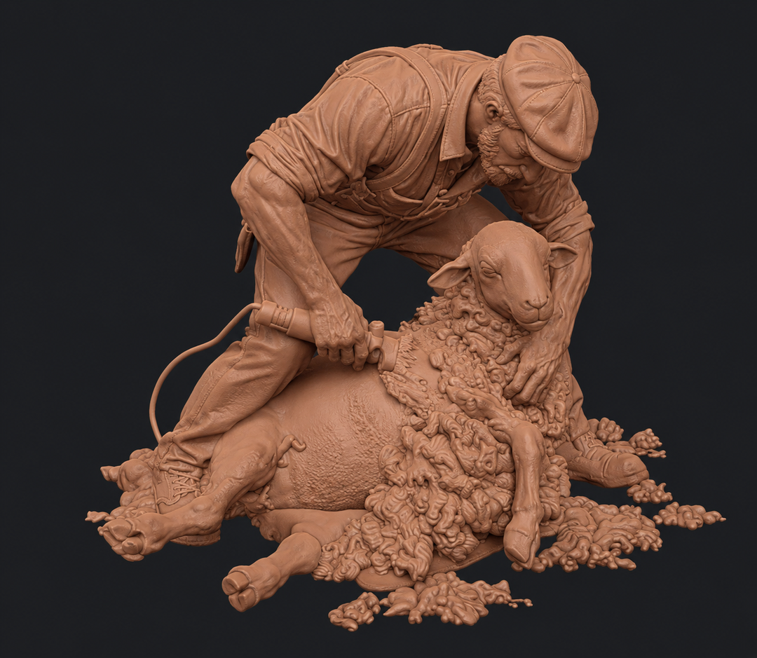 SW9362 Farmer Sheering Sheep
