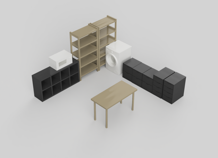 DL5003 - Household Furniture Pack K OO Scale Download