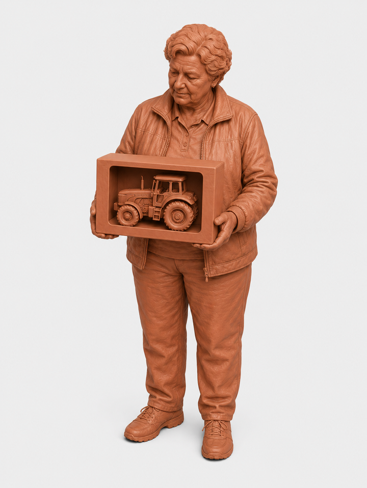 SW2215 Lady With large Tractor model