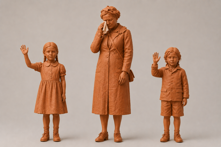 SW8268 1940 Upset Mum and Children Waving Goodbye