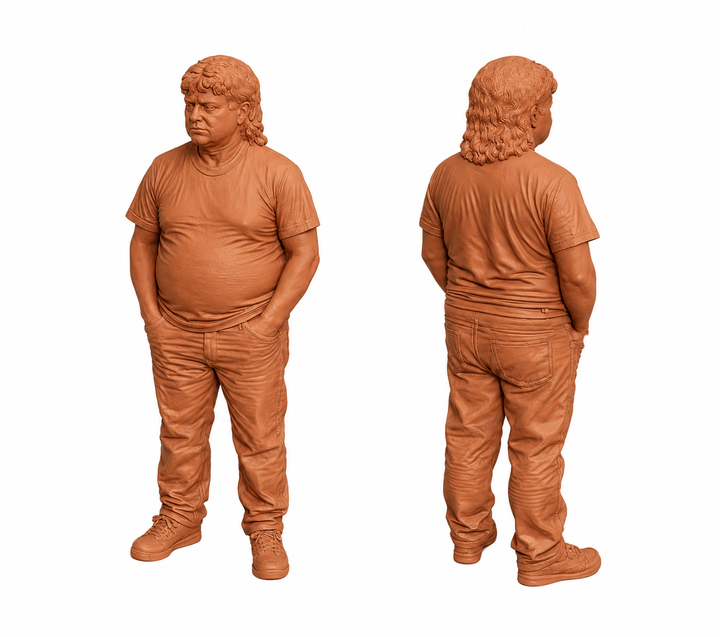SW2218 Man with Mullet Hair Cut - Casual clothes