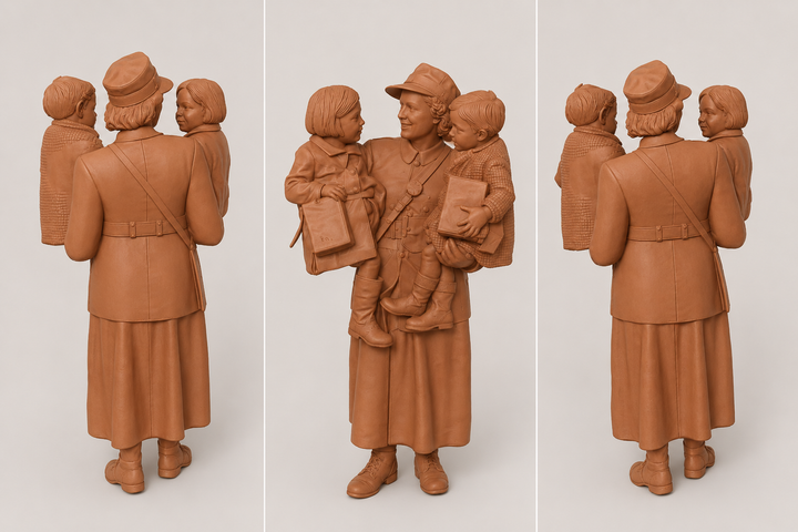 SW9376 WW2 Conductress or Clippie with Child Evacuees