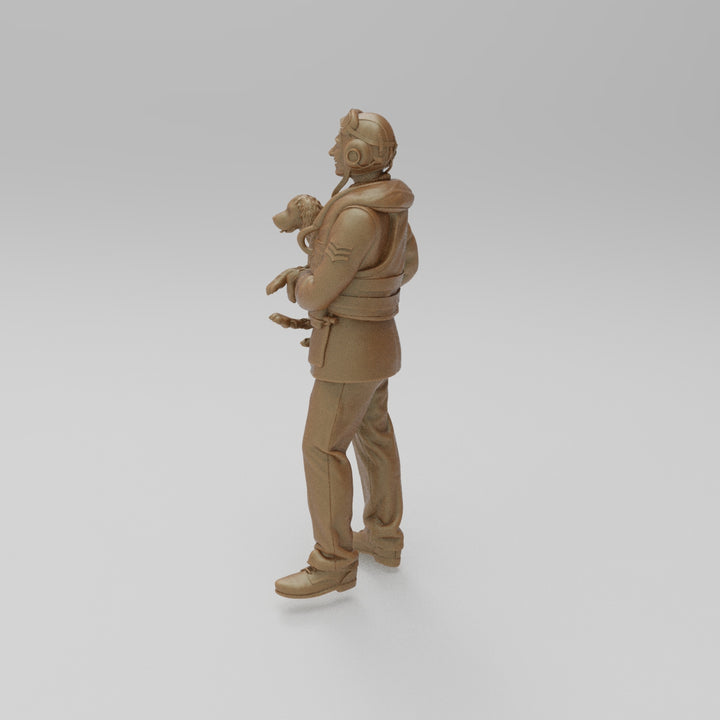 SW1154 WW2 RAF Sergeant Aircrew Holding Dog