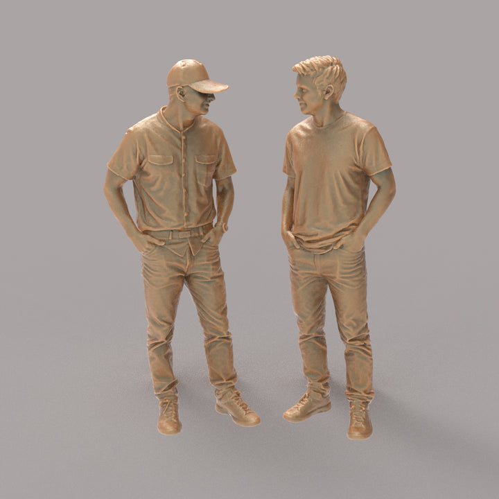 MM4315 2 Males on Street Chatting