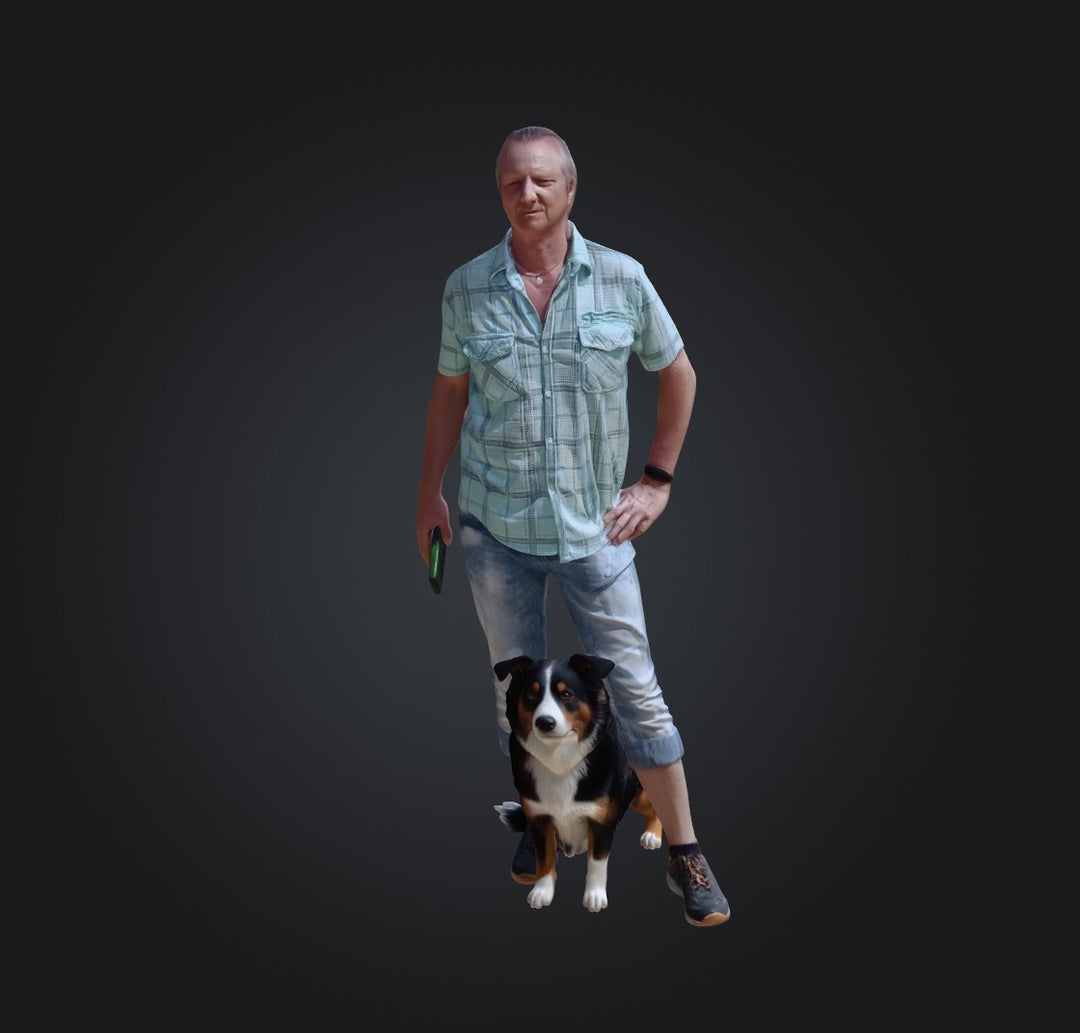 SW9204 Male and Dog at Beach