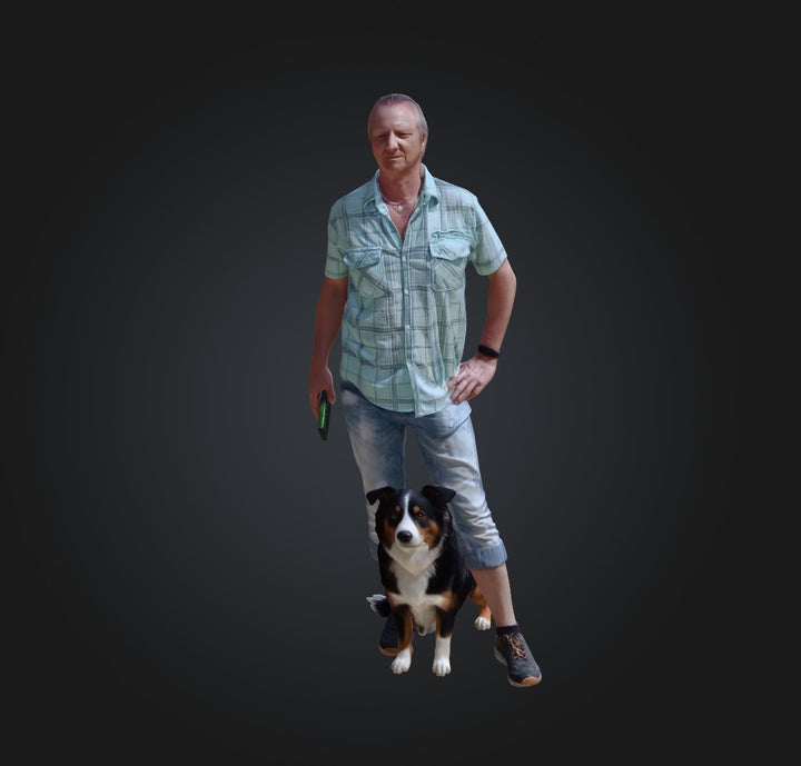 SW9204 Male and Dog at Beach