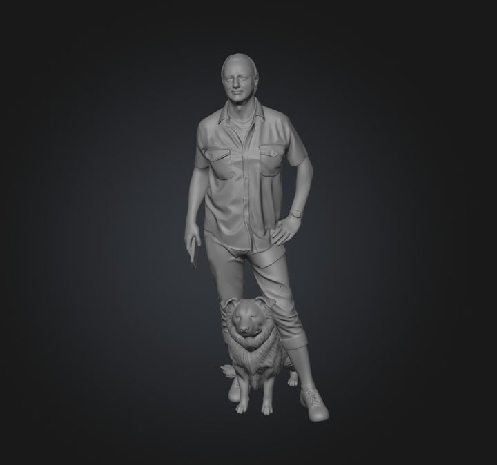 SW9204 Male and Dog at Beach