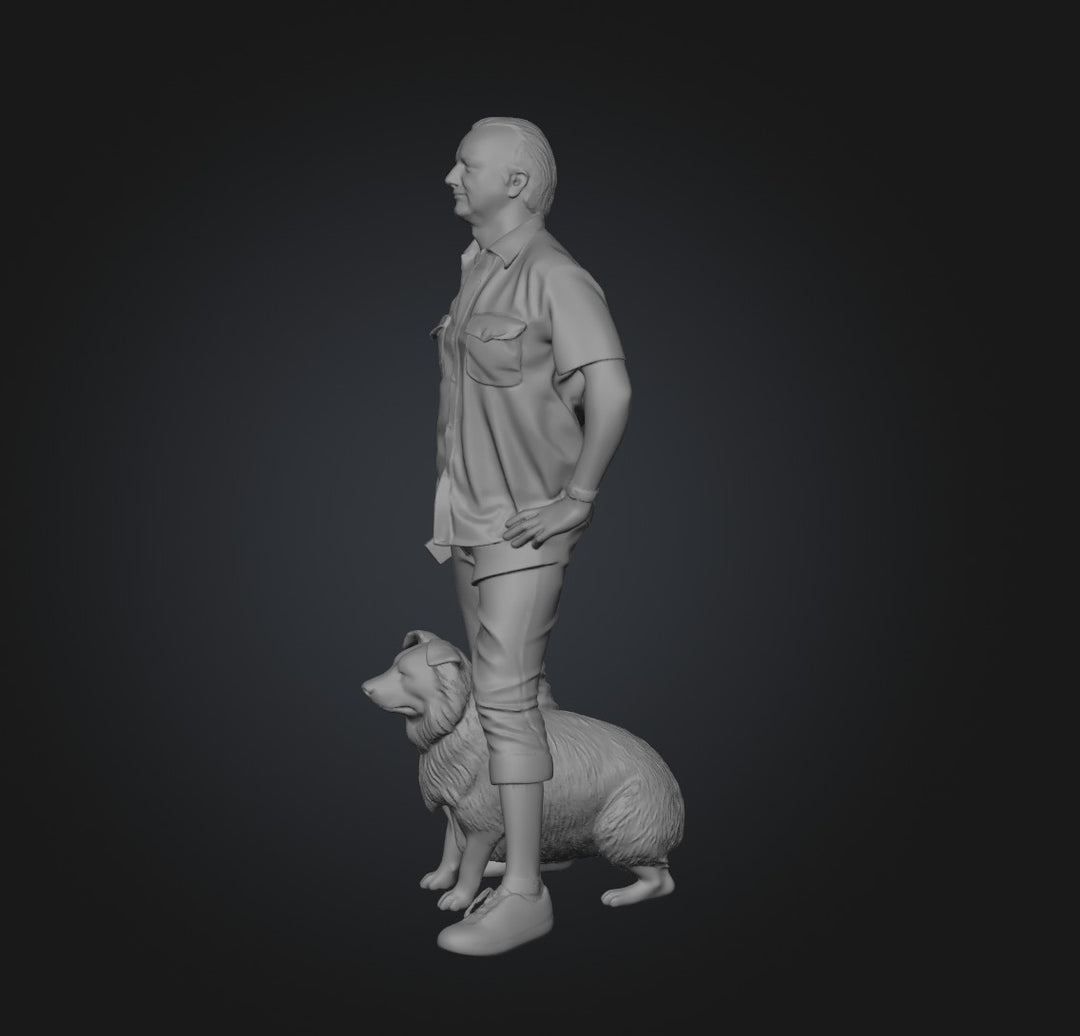 SW9204 Male and Dog at Beach