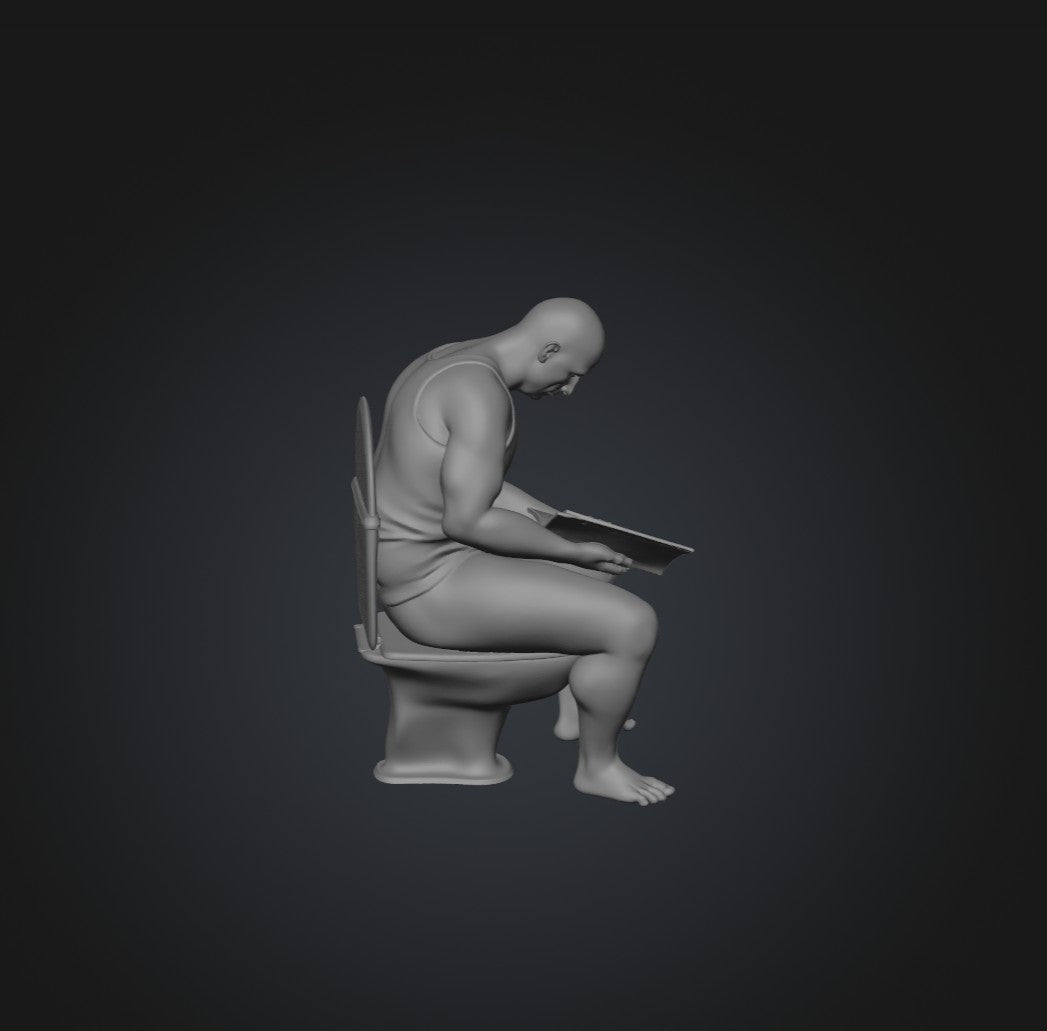 SW9221 Man Reading on Toilet