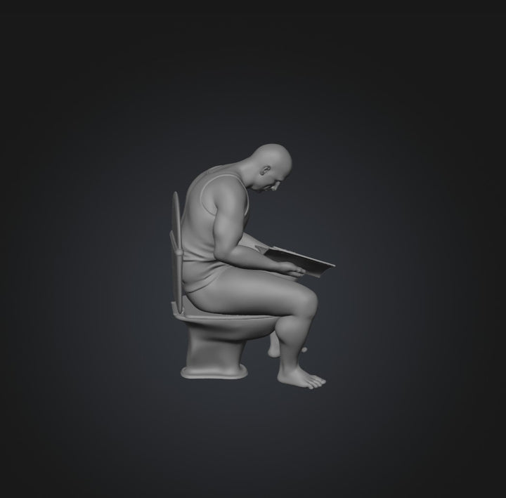 SW9221 Man Reading on Toilet