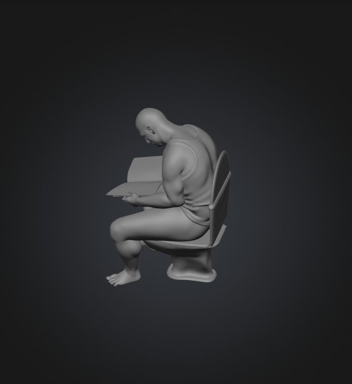 SW9221 Man Reading on Toilet