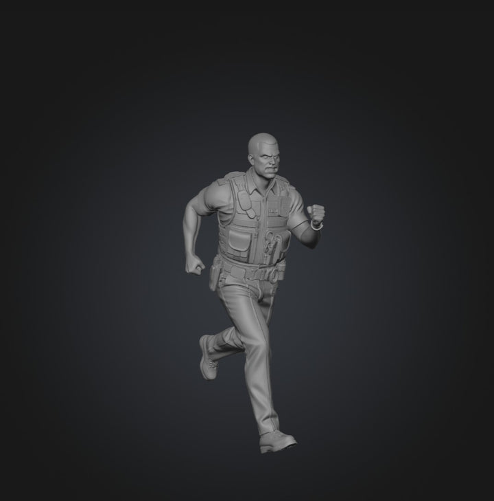 SW9223 Policeman Running and Shouting