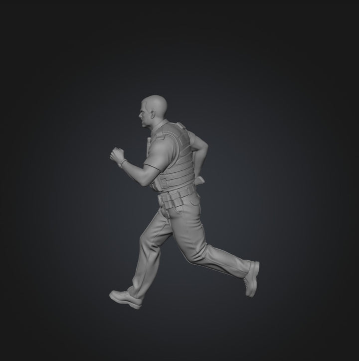 SW9223 Policeman Running and Shouting