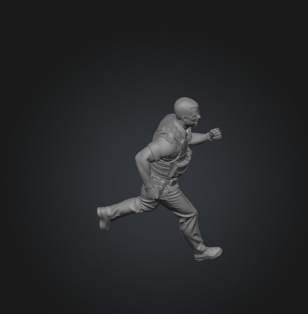 SW9223 Policeman Running and Shouting